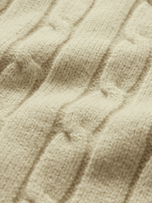 Image number 4 showing, CashSoft Varsity Cable-Knit Sweater