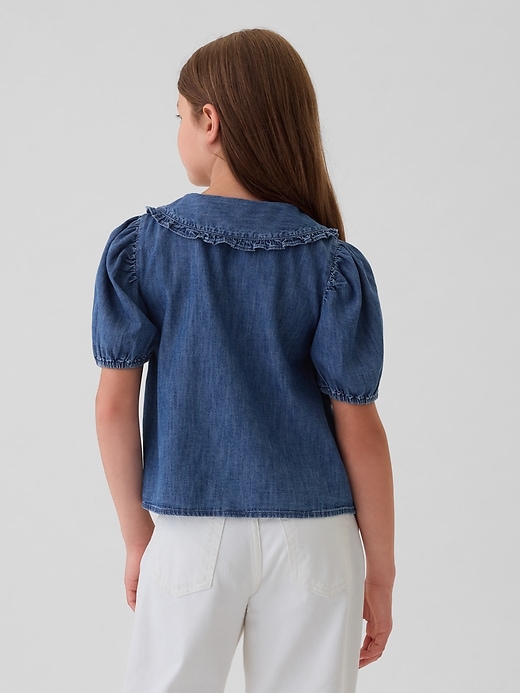 Image number 2 showing, Kids Ruffle Collar Denim Shirt