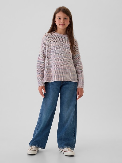 Image number 3 showing, Kids Crochet Boxy Sweater