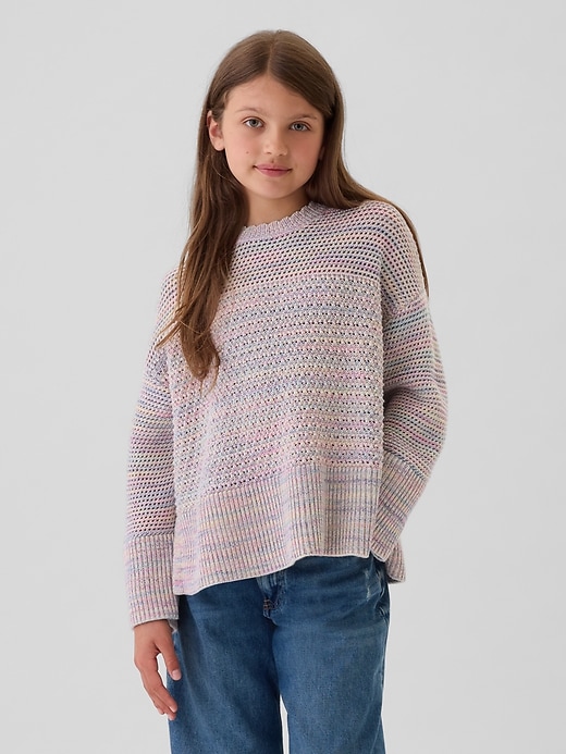 Image number 1 showing, Kids Crochet Boxy Sweater