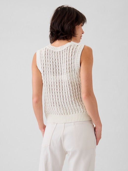 Image number 2 showing, Linen-Cotton Textured Knit Tank Top