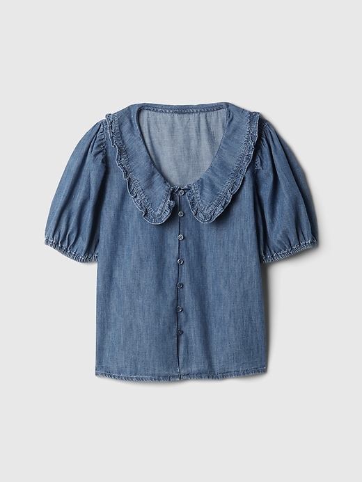 Image number 5 showing, Kids Ruffle Collar Denim Shirt