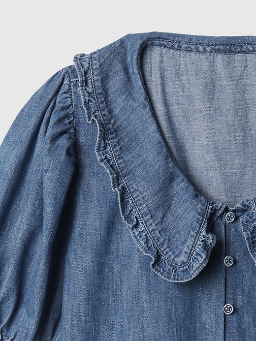 Image number 4 showing, Kids Ruffle Collar Denim Shirt