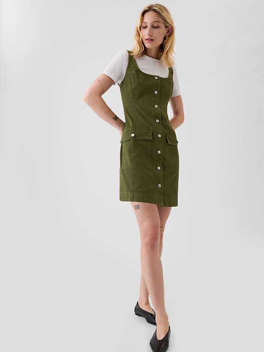 Image number 3 showing, Utility Button Mini Dress