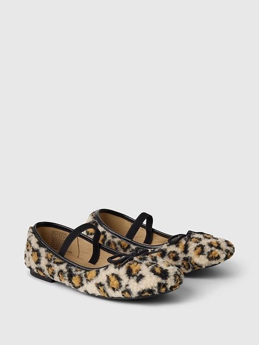 Image number 2 showing, Kids Sherpa Leopard Ballet Flats