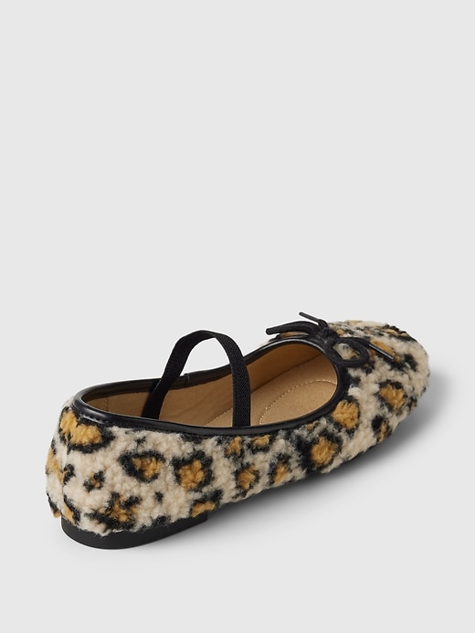 Image number 4 showing, Kids Sherpa Leopard Ballet Flats