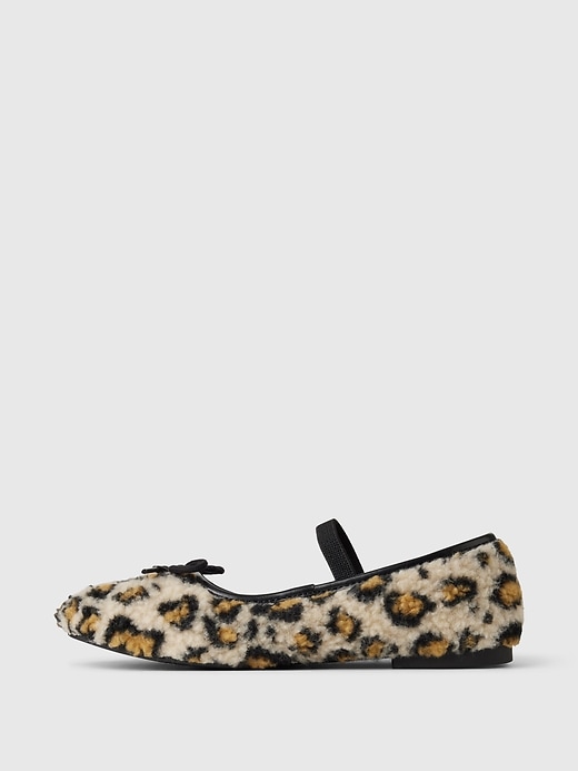 Image number 5 showing, Kids Sherpa Leopard Ballet Flats