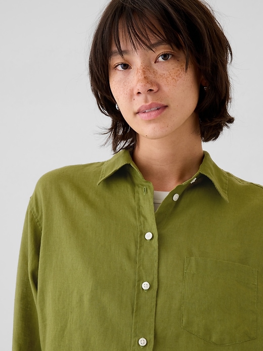 Image number 4 showing, 100% Linen Big Shirt