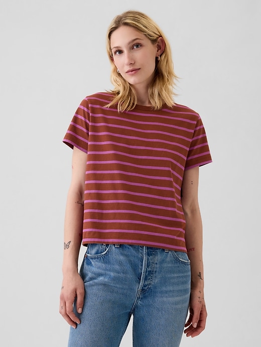 Image number 1 showing, Organic Cotton Vintage Shrunken T-Shirt