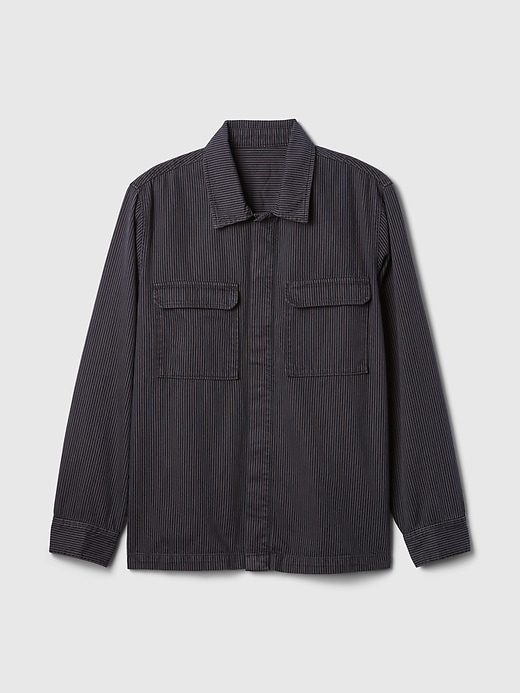 Image number 5 showing, Railroad Stripe Denim Overshirt