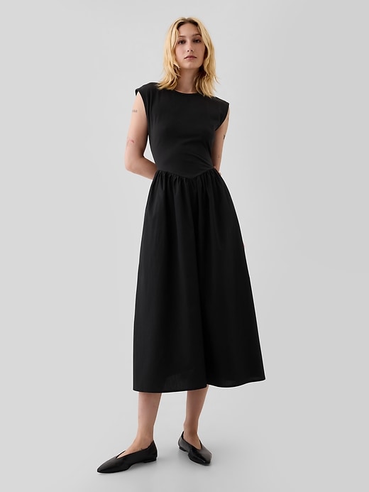 Image number 1 showing, Drop-Waist Midi Dress