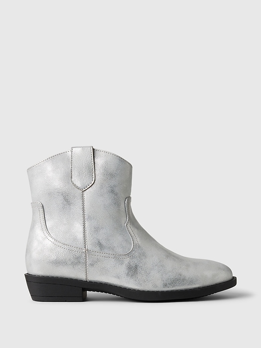 Image number 1 showing, Metallic Vegan Leather Western Boots