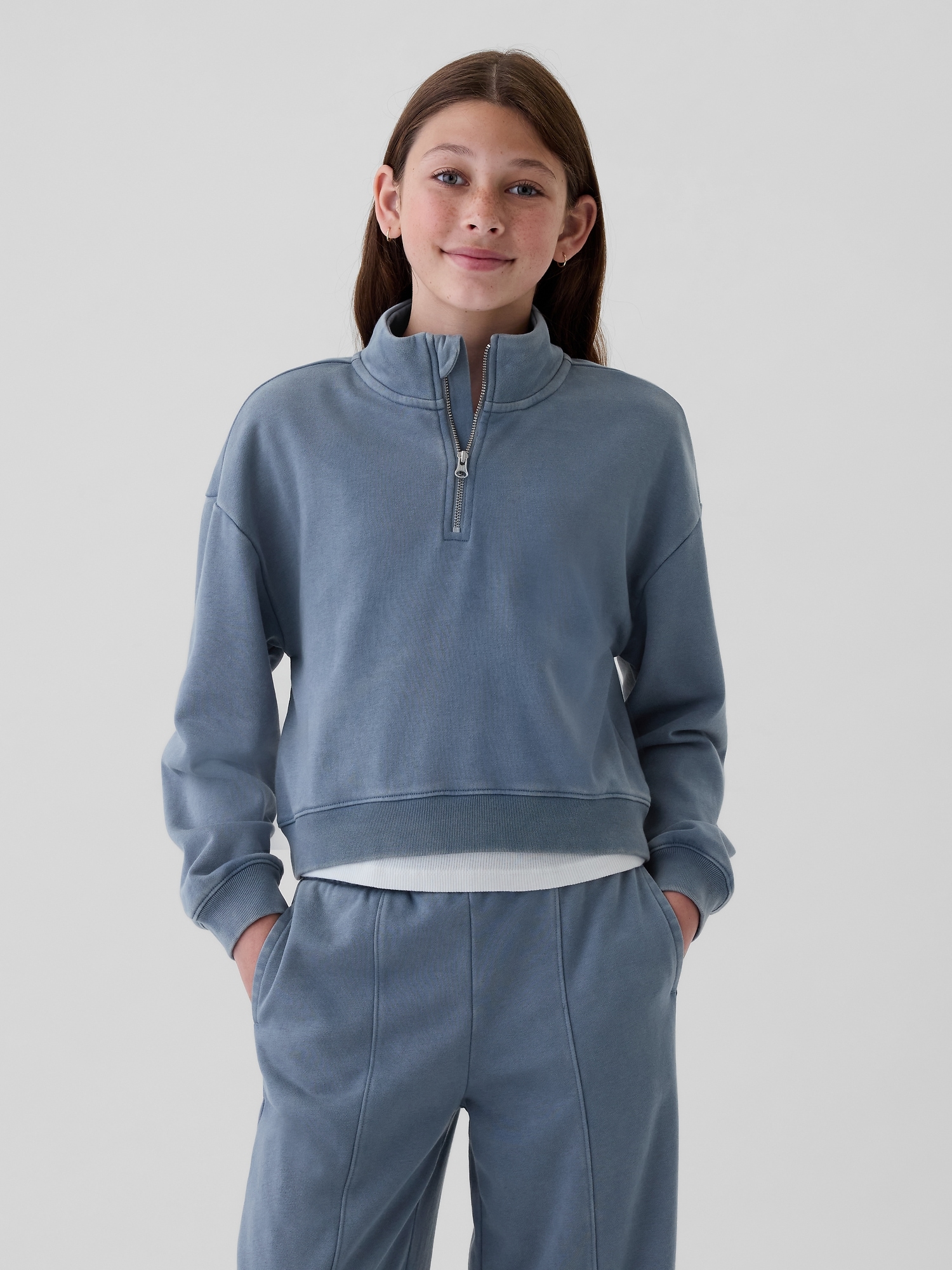 Kids VintageSoft Half-Zip Cropped Pullover