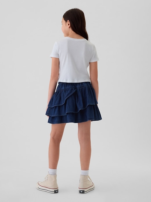 Image number 2 showing, Kids Ruffle Denim Skirt