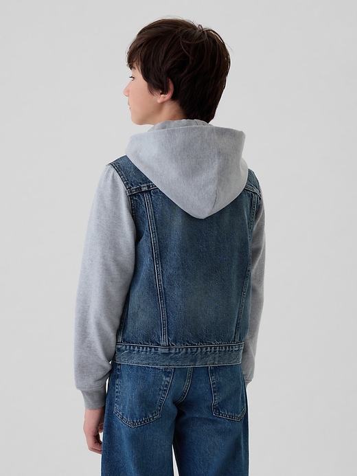 Image number 2 showing, Kids Hooded Icon Denim Jacket