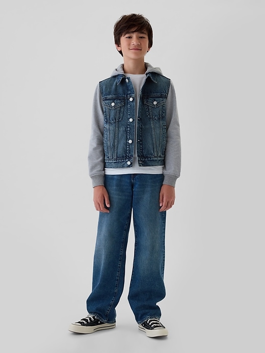 Image number 3 showing, Kids Hooded Icon Denim Jacket