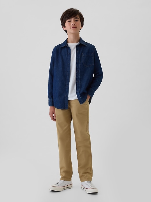 Image number 1 showing, Kids Pull-On Straight Khakis