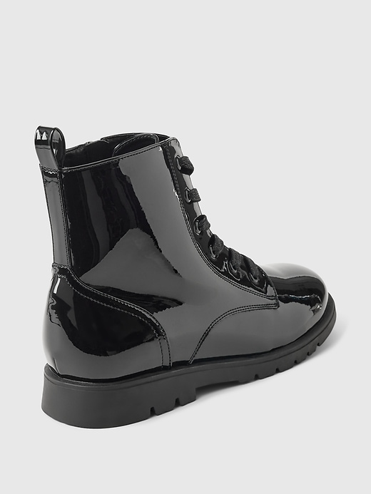 Image number 4 showing, Kids Vegan Patent Leather Boots