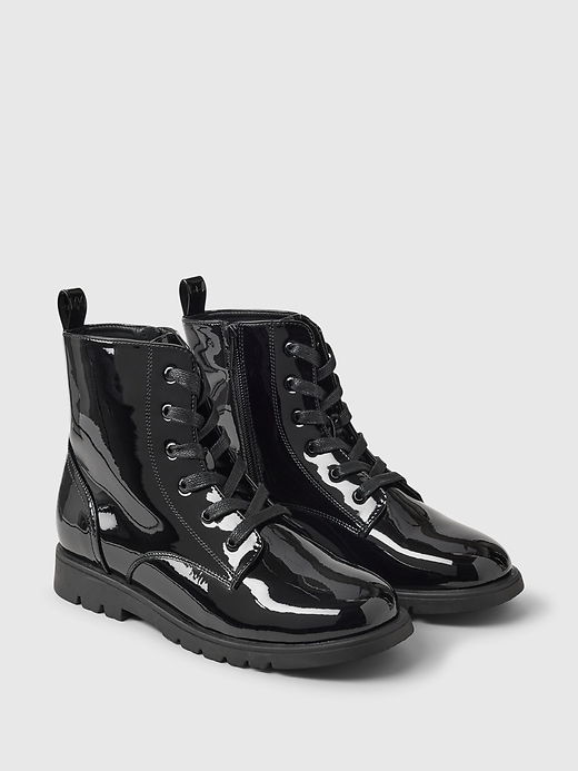 Image number 2 showing, Kids Vegan Patent Leather Boots