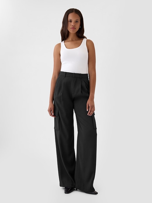 Image number 1 showing, 365 High Rise Cargo Pleated Trousers