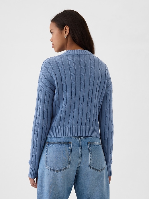 Image number 2 showing, Cable-Knit Cropped Sweater