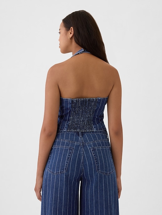 Image number 2 showing, Pinstripe Denim Halter Vest