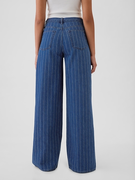 Image number 4 showing, Mid Rise Pinstripe Baggy Jeans