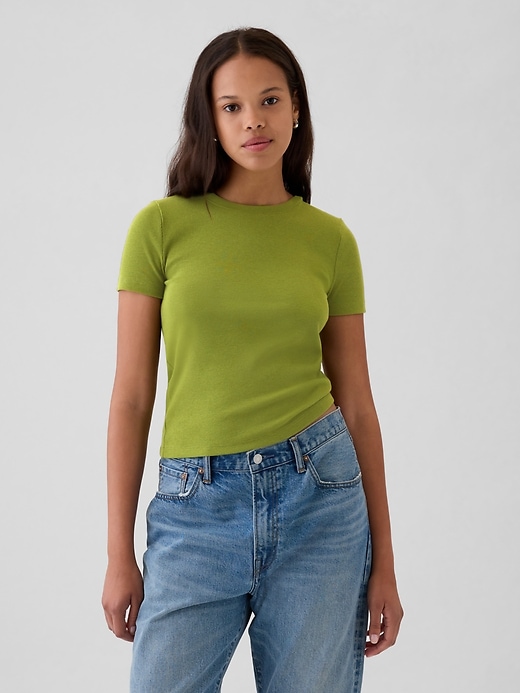 Image number 1 showing, Modern Rib Cropped T-Shirt