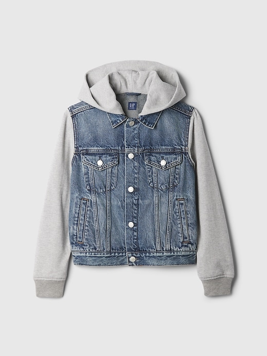 Image number 5 showing, Kids Hooded Icon Denim Jacket