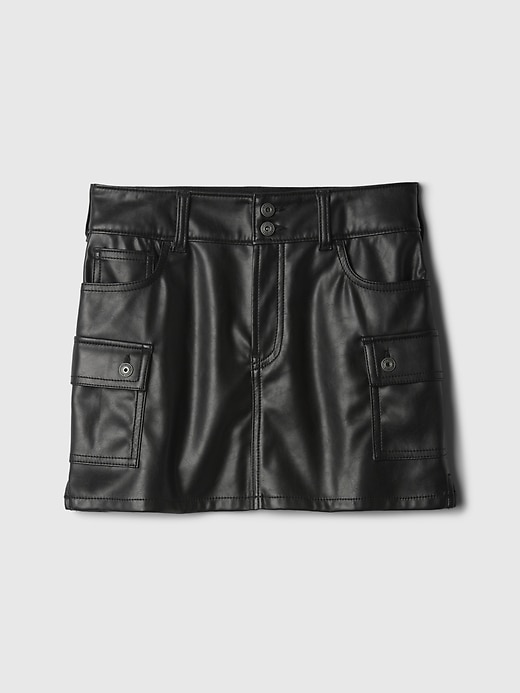 Image number 4 showing, Kids Recycled Vegan Leather Cargo Skirt