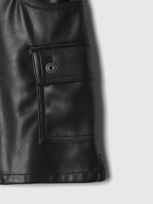 Image number 3 showing, Kids Recycled Vegan Leather Cargo Skirt