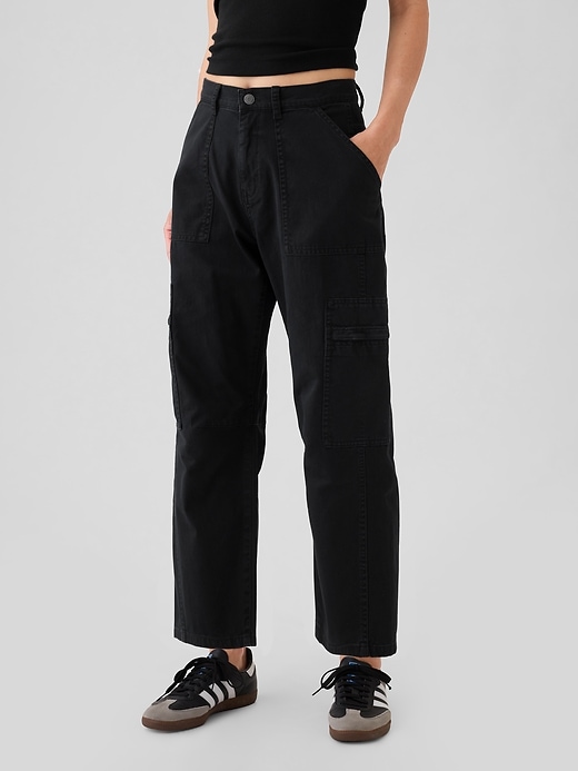 Image number 2 showing, Mid Rise Twill Barrel Pants