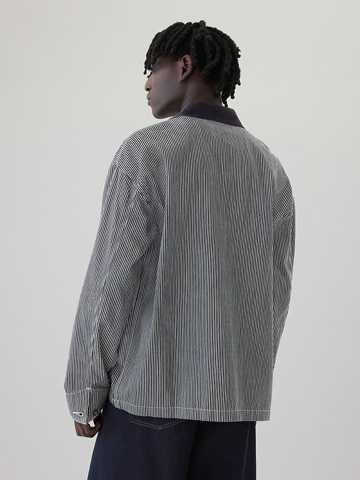 Image number 2 showing, Railroad Striped Denim Chore Jacket