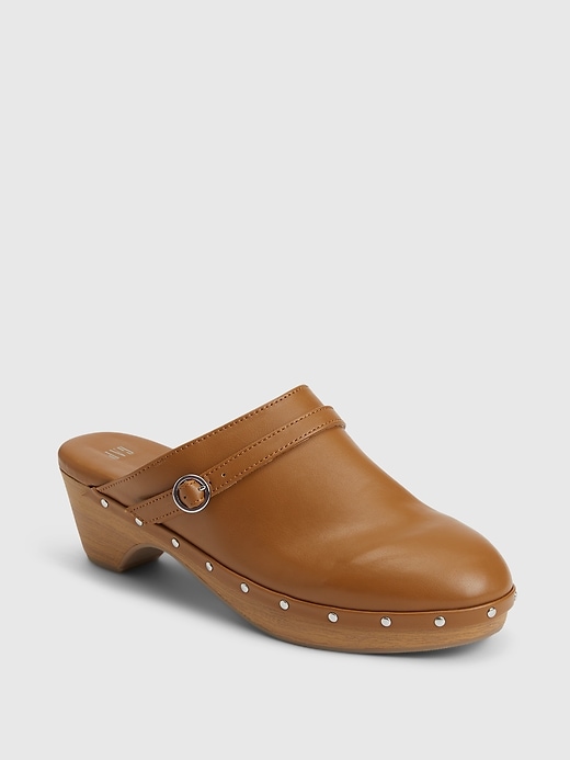 Faux leather clogs on sale