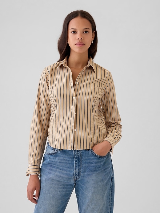 Image number 1 showing, Organic Cotton Cropped Shirt