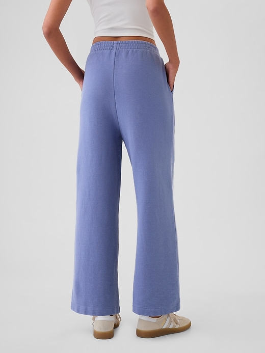 Image number 2 showing, Textured Wide-Leg Ankle Sweatpants