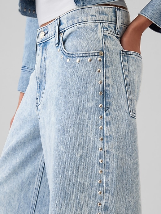 Image number 8 showing, Mid Rise Studded Baggy Jeans