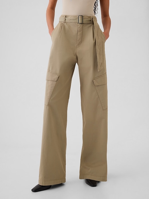 Image number 2 showing, High Rise Cargo Baggy Trousers