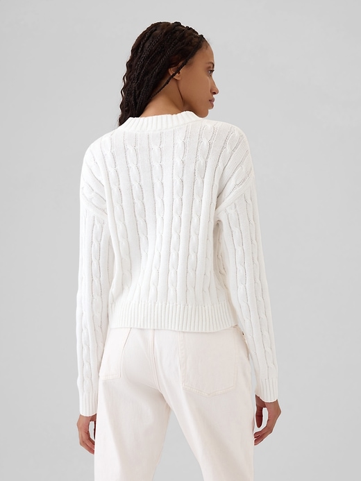 Image number 2 showing, Cable-Knit Cropped Sweater