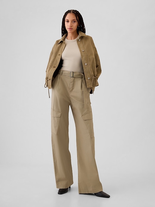 Image number 1 showing, High Rise Cargo Baggy Trousers