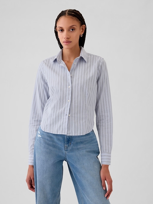 Image number 1 showing, Organic Cotton Cropped Shirt