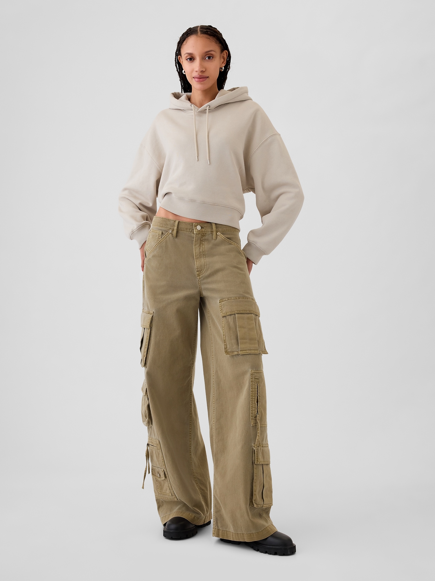 Mid Rise Relaxed Cargo Pants Gap