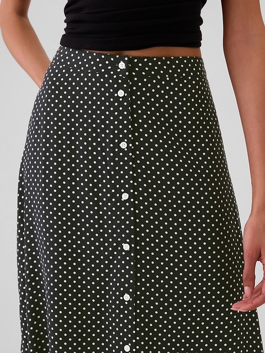 Image number 4 showing, Crepe Handkerchief Hem Midi Skirt