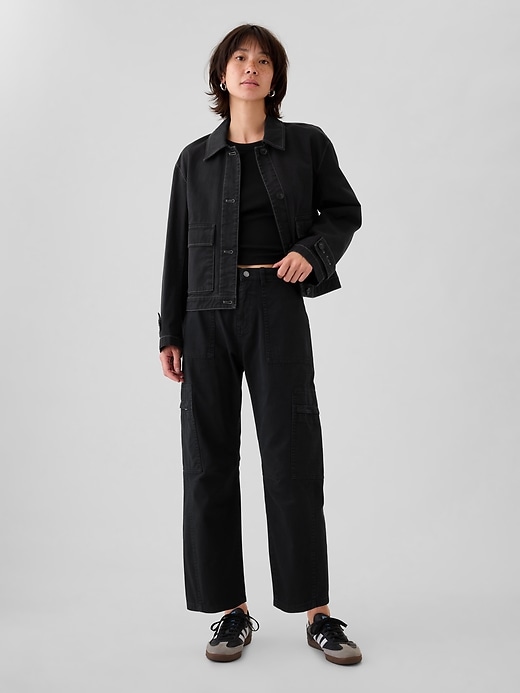 Image number 1 showing, Mid Rise Twill Barrel Pants