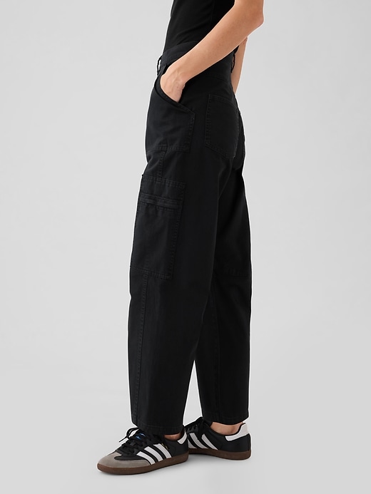 Image number 3 showing, Mid Rise Twill Barrel Pants