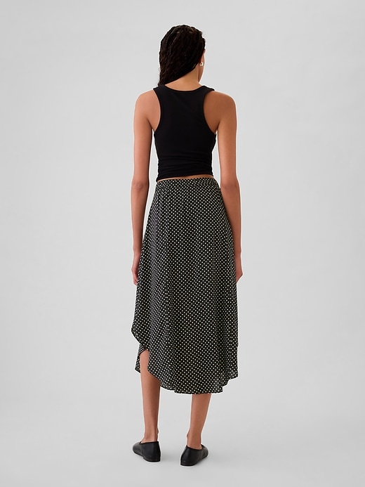 Image number 2 showing, Crepe Handkerchief Hem Midi Skirt