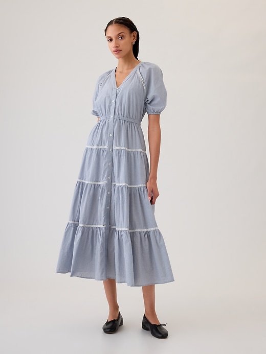 Image number 1 showing, Tiered Maxi Shirtdress