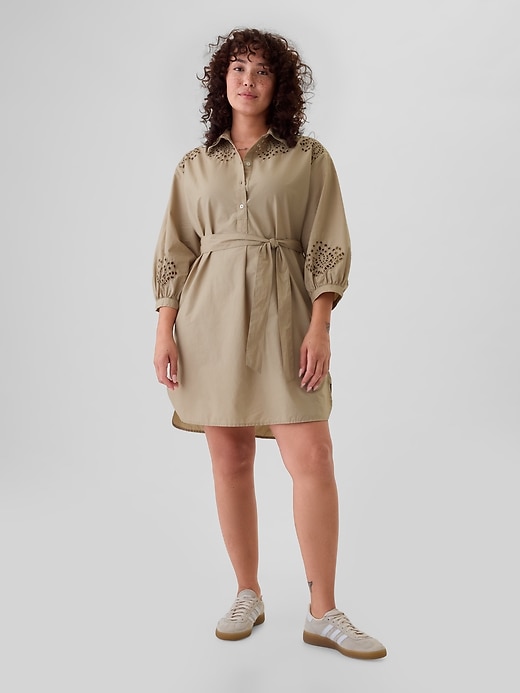 Image number 5 showing, Eyelet Mini Shirtdress