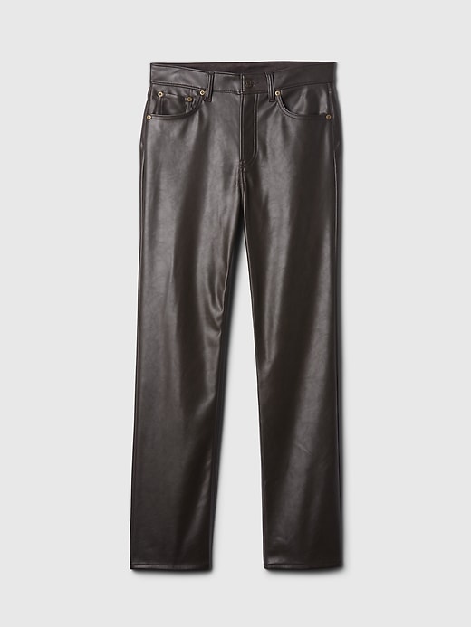 Image number 7 showing, High Rise Recycled Vegan Leather '90s Straight Pants