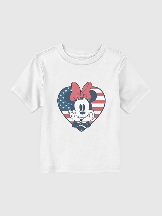 Image number 1 showing, Toddler Minnie Mouse American Flag Heart Graphic Tee